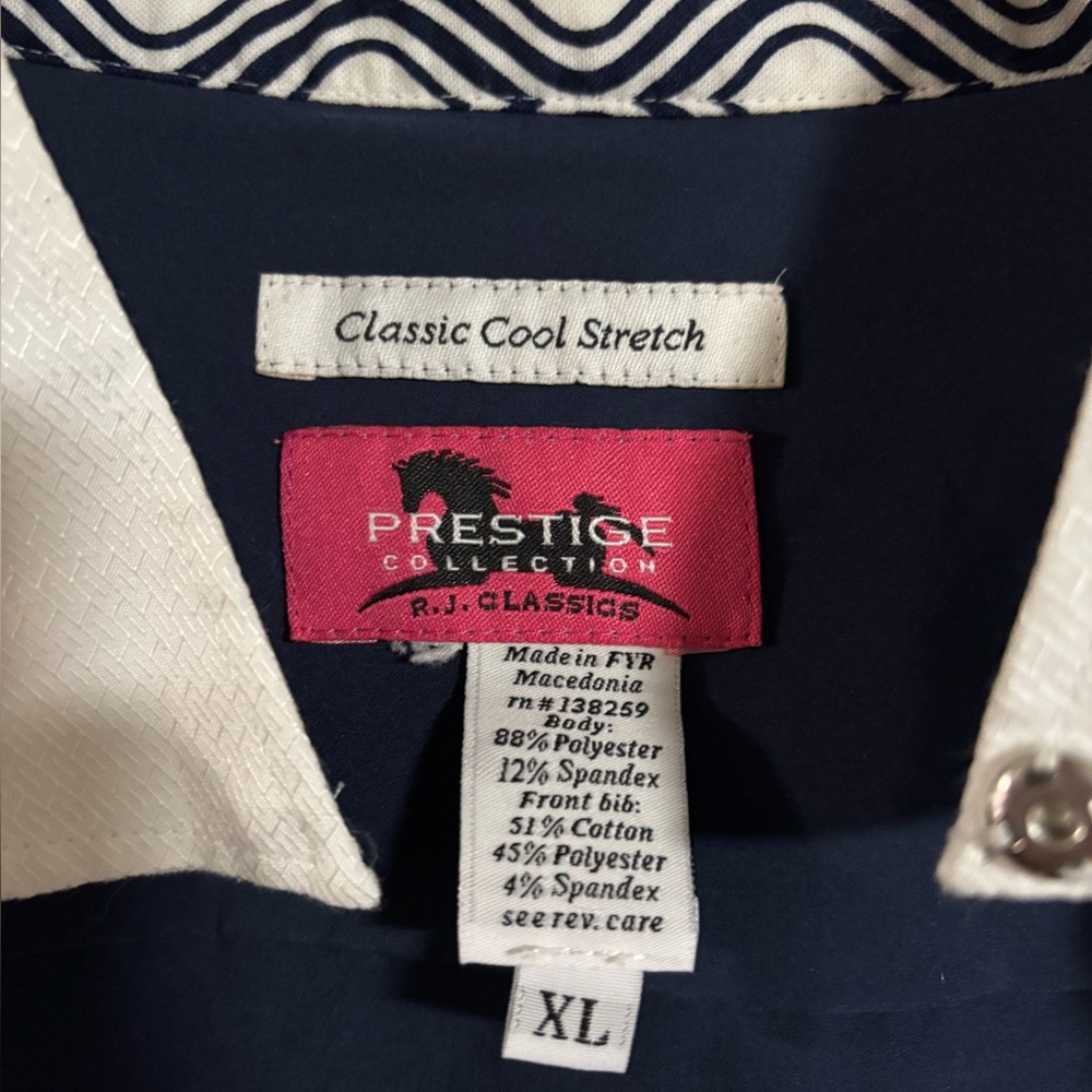 Prestige Collection Women's Classic Navy and White Show  Shirt